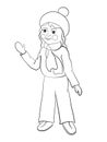 Isolated cartoon waving girl design vector illustration.